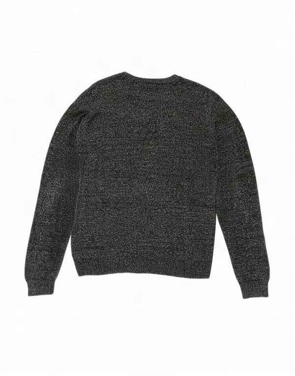 Topshop Jersey extragrande con cuello redondo para mujer UK 10 Small Black Moteado