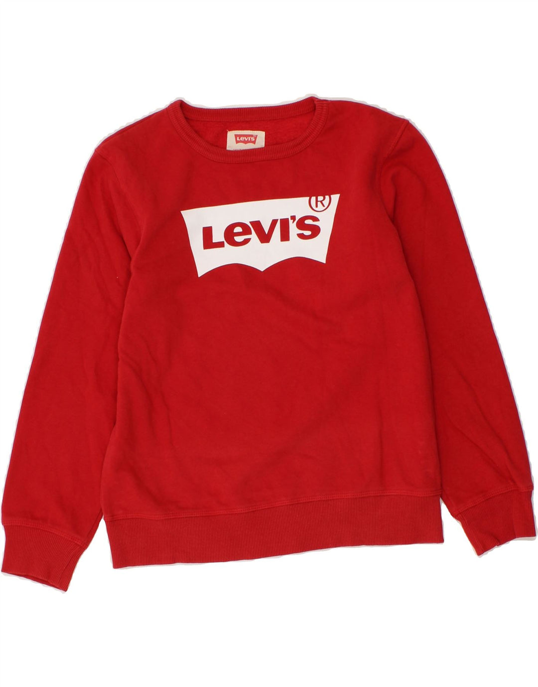 LEVI'S Girls Graphic Sweatshirt Jumper 13-14 Years Red Vintage Levi's and Second-Hand Levi's from Messina Hembry 