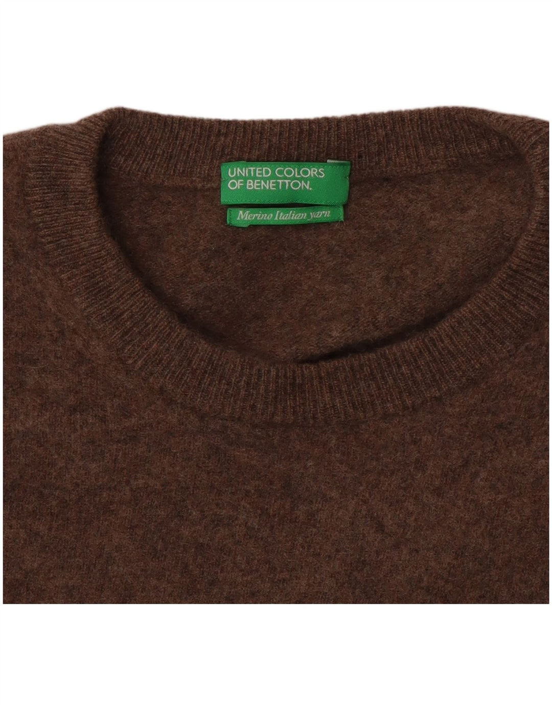 Benetton Jersey De Cuello Redondo Para Mujer UK 42 Marrón Medio