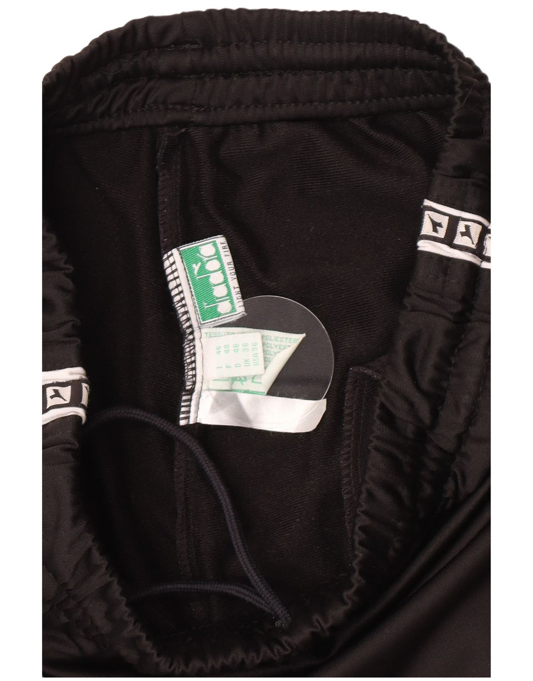 Diadora Pantalón de chándal gráfico para hombre ES 36 Small Negro Poliéster