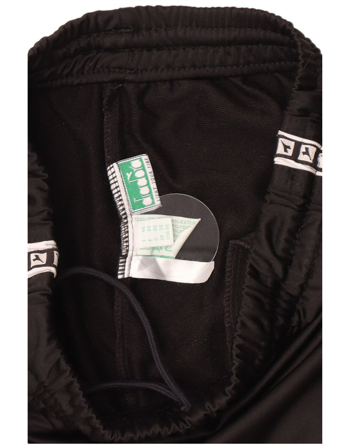 Diadora Pantalón de chándal gráfico para hombre ES 36 Small Negro Poliéster