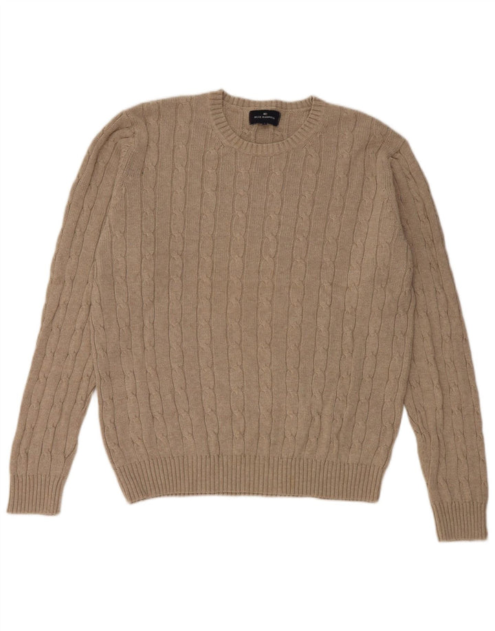 Marks & Spencer Jersey de cuello redondo azul Harbor para hombre, talla grande, gris