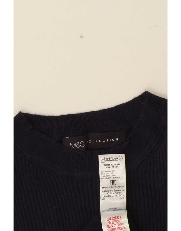 Marks & Spencer Suéter de Cuello Redondo para Mujer UK 8 Small Azul Marino