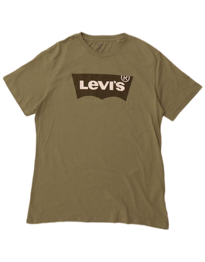 Levi's Camiseta gráfica para hombre Top Medium Khaki Cotton