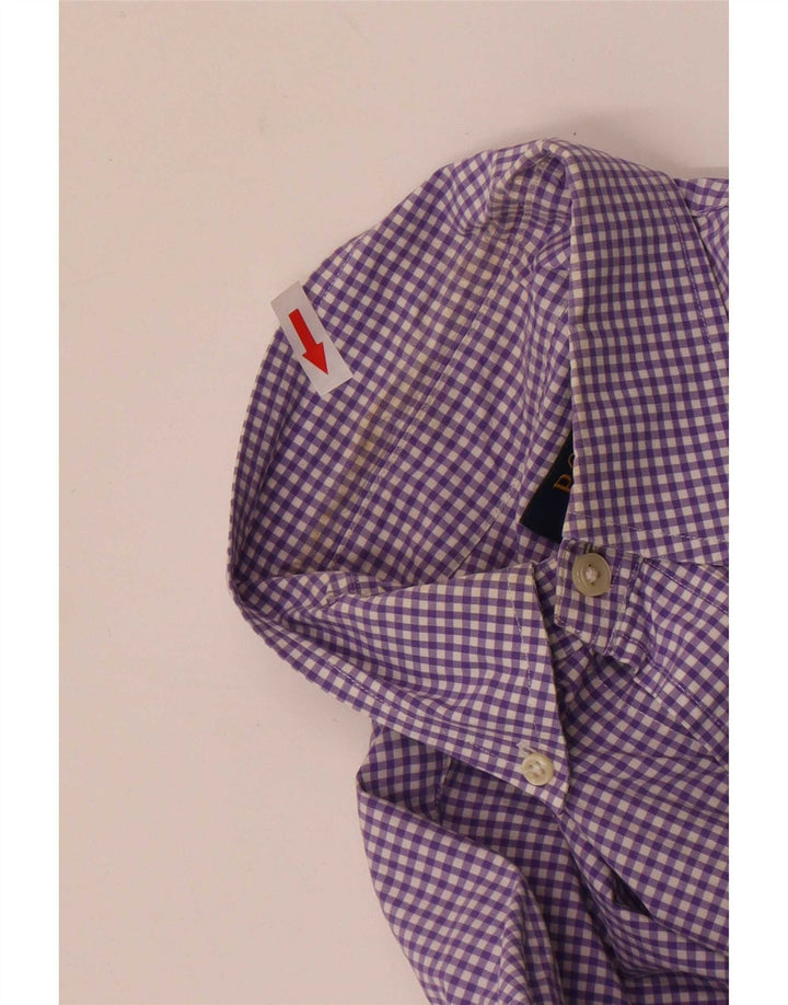Polo Ralph Lauren Camisa para hombre de algodón a cuadros violeta medio