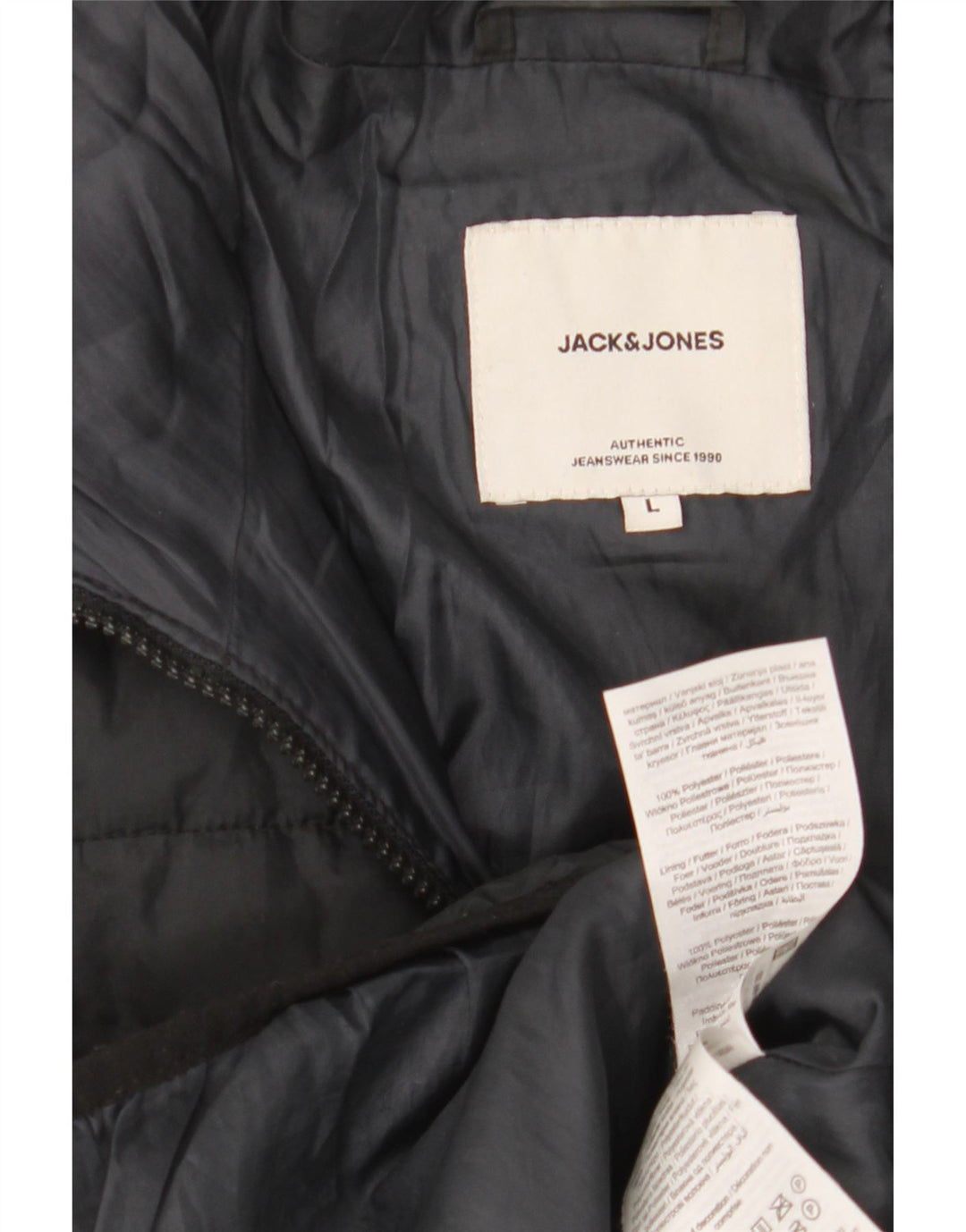 Jack & Jones Chaqueta acolchada con capucha para hombre UK 40 Large Poliéster negro