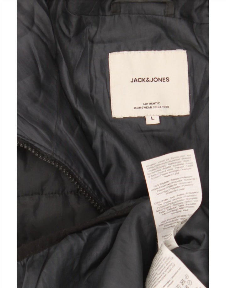 Jack & Jones Chaqueta acolchada con capucha para hombre UK 40 Large Poliéster negro