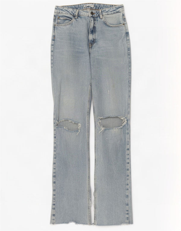 Zara Jeans desgastados con corte de bota para mujer EU 40 Medium W30 L34 Azul