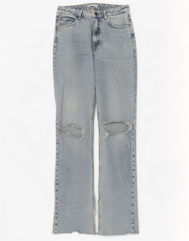 Zara Jeans desgastados con corte de bota para mujer EU 40 Medium W30 L34 Azul