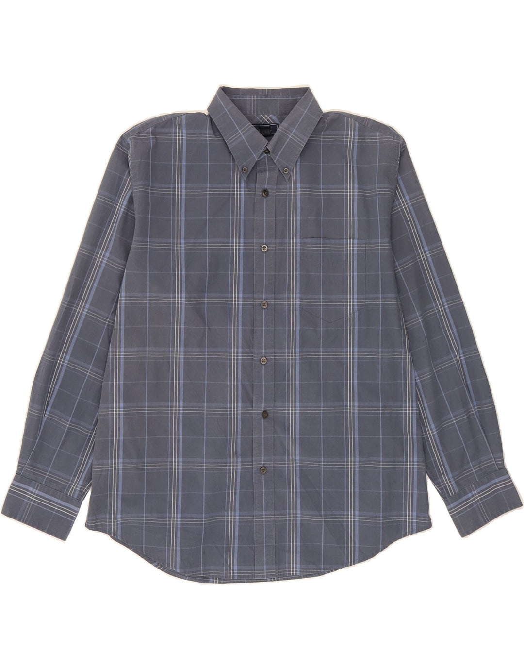 DOCKERS Mens Shirt Size 16 1/2 Large Navy Blue Check Cotton Vintage Dockers and Second-Hand Dockers from Messina Hembry 
