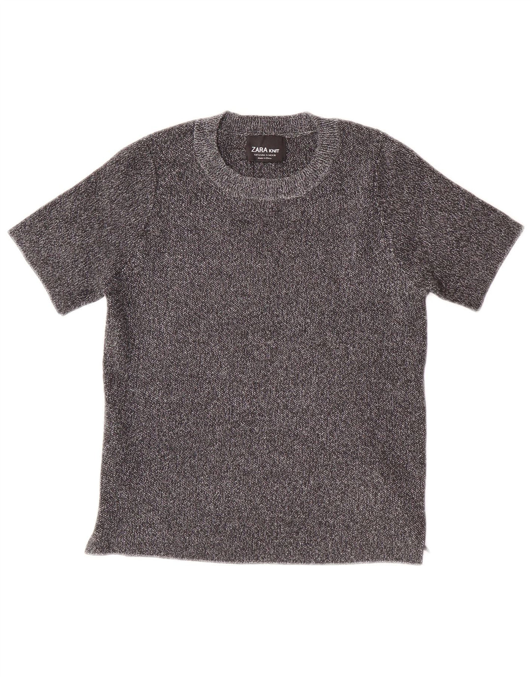ZARA Mujer Camiseta Corta Top UK 8 Small Gris