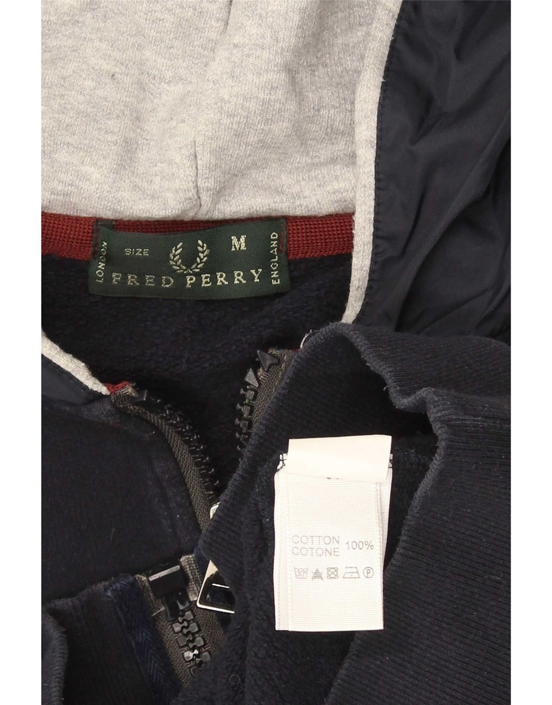 Fred Perry Suéter Con Capucha Y Cremallera Para Hombre Algodón Azul Marino Medio
