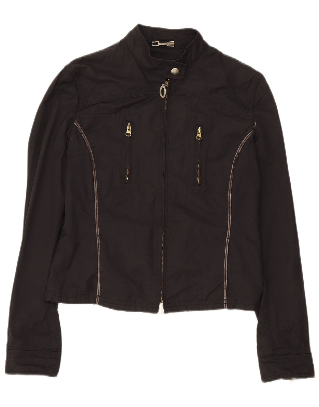 Cazadora bomber corta para mujer Trussardi Jeans IT 46 Large Algodón negro