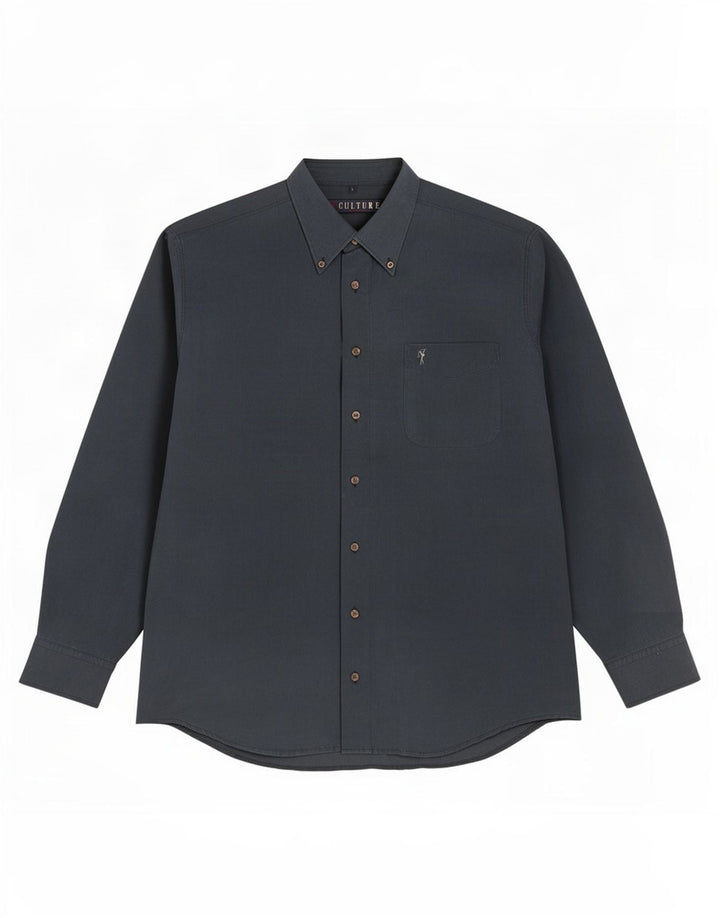Camisa vintage para hombre grande viscosa azul marino