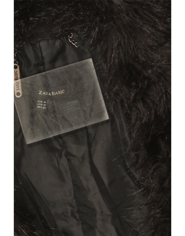 Zara Mujer Chaqueta Acolchada UK 44 Mediana Poliéster Negro