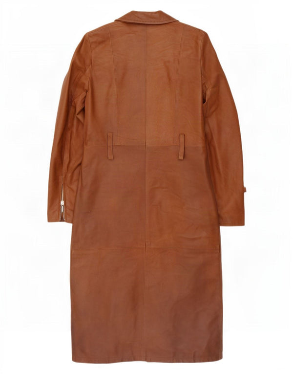 Abrigo de cuero vintage para mujer IT 44 Marrón medio