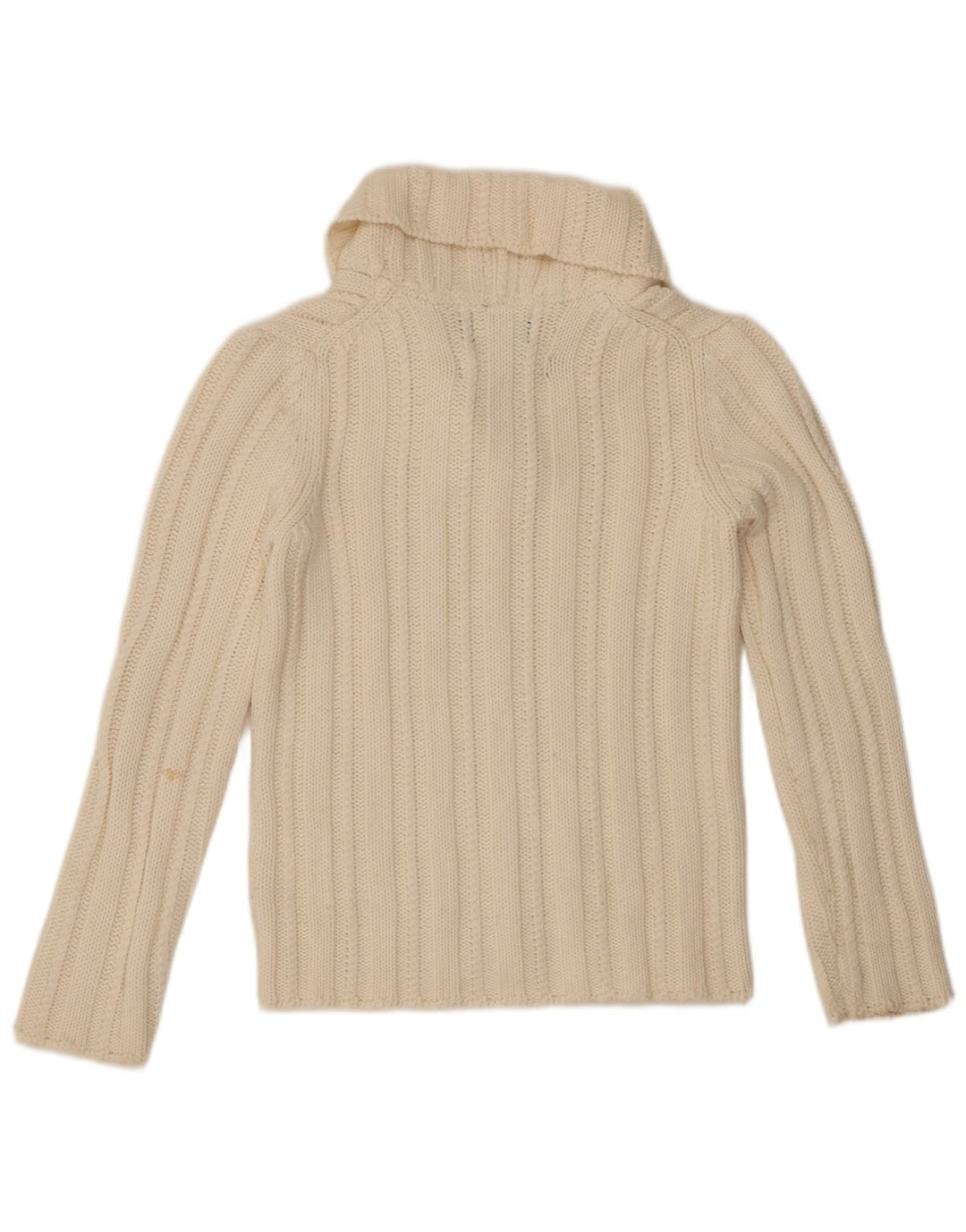 WOOLRICH Suéter tipo jersey con cuello chal para mujer UK 12 Medium White
