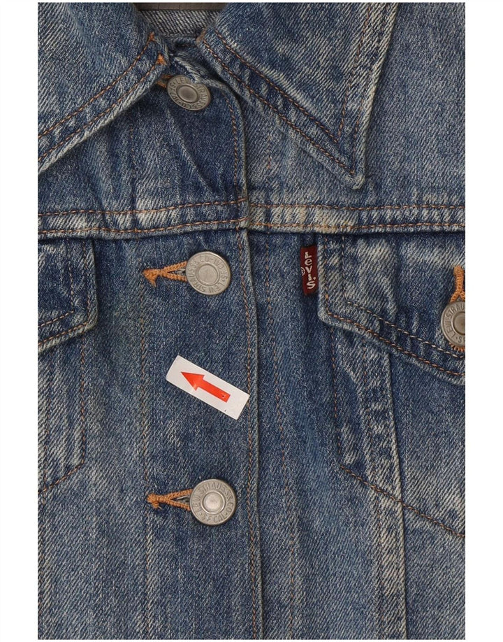 Levi's Chaleco vaquero corto para mujer Reino Unido 12 Algodón azul medio