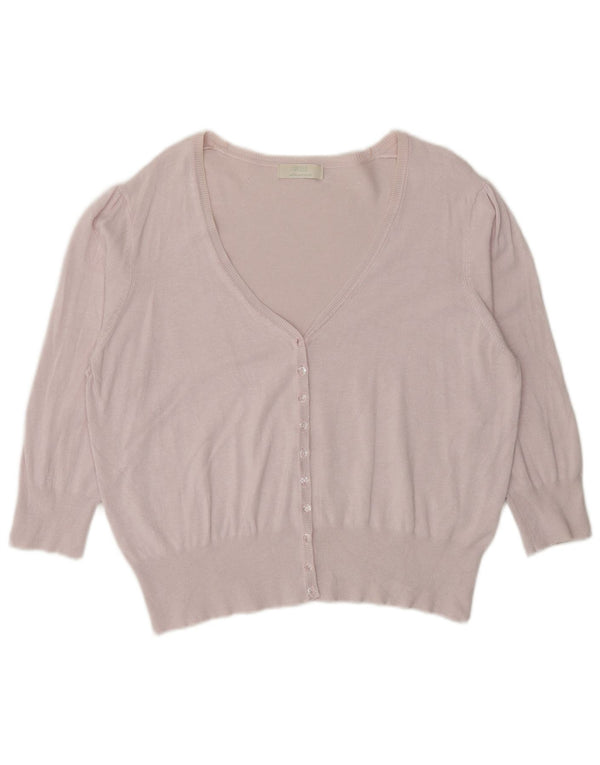 Marks & Spencer Suéter tipo cárdigan de manga 3/4 para mujer UK 20 2XL Viscosa rosa
