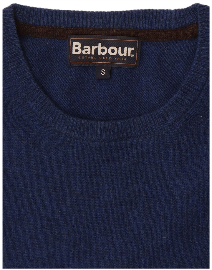 Barbour Suéter De Cuello Redondo Para Hombre Pequeño De Lana De Cordero Azul Marino