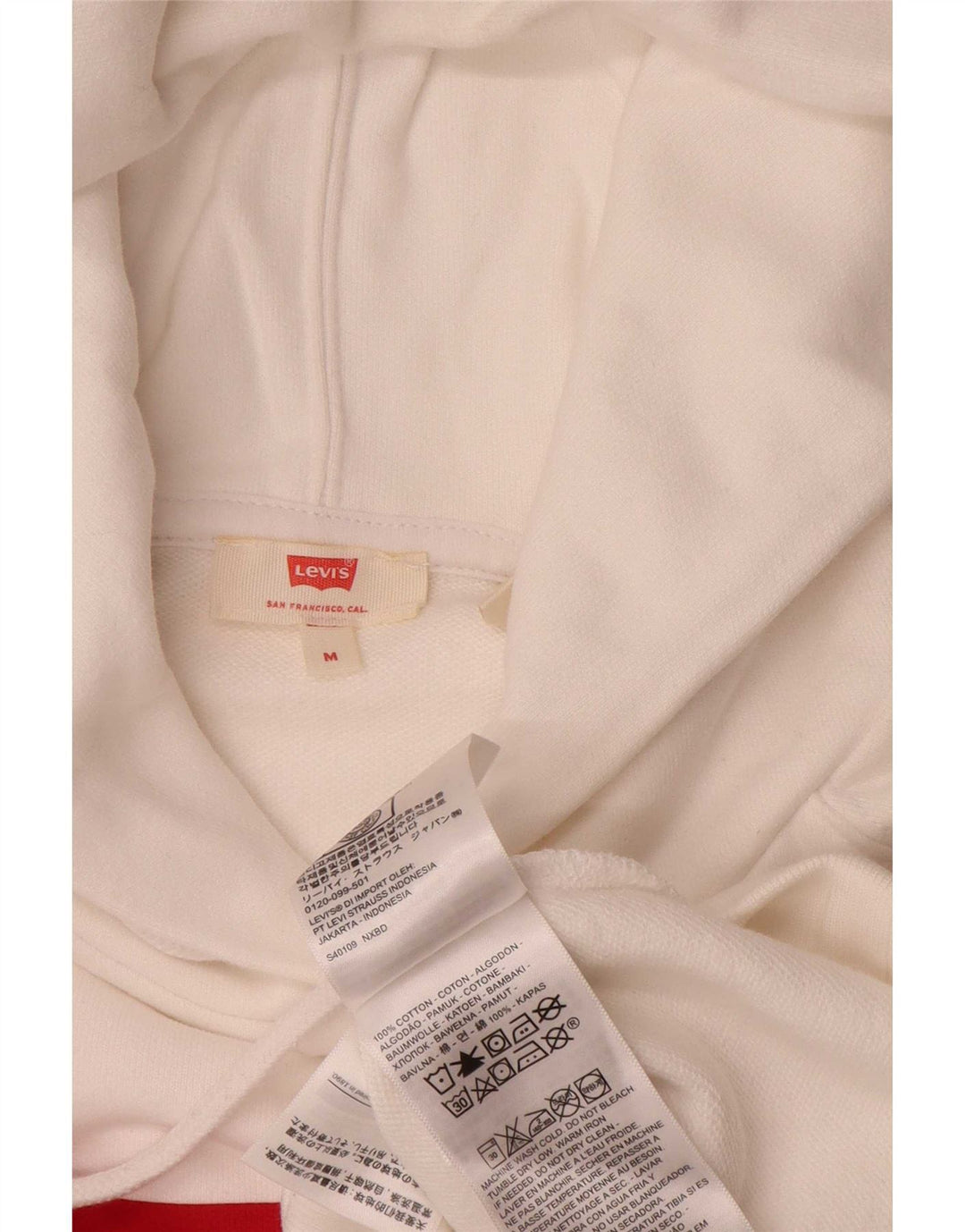Levi's Hombre Sudadera Con Capucha Gráfica Jersey De Algodón Blanco Mediano