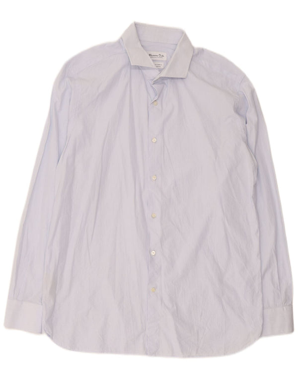 Camisa Hombre Massimo Dutti Talla 44 17 XL Algodón Rayas Azules