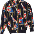 AGENDA Chaqueta bomber con estampado abstracto para mujer IT 42 Seda azul marino mediana