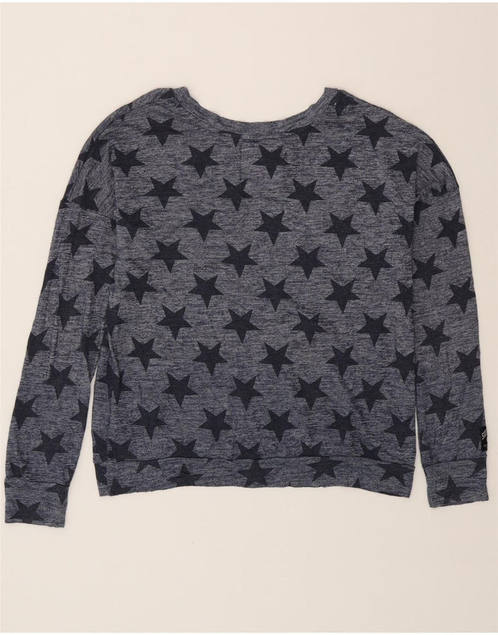 SUPERDRY Womens Graphic Sweatshirt Jumper UK 14 Medium Navy Blue Vintage Superdry and Second-Hand Superdry from Messina Hembry 