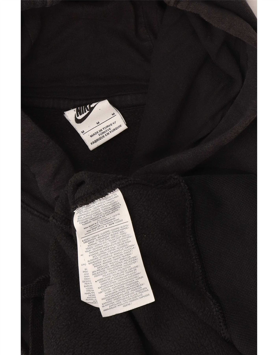 NIKE Sudadera con capucha gráfica para hombre, jersey de algodón negro mediano