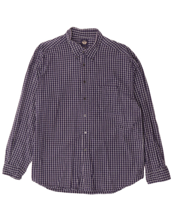DOCKERS Camisa de Franela Hombre XL Azul Marino Cuadros Algodón