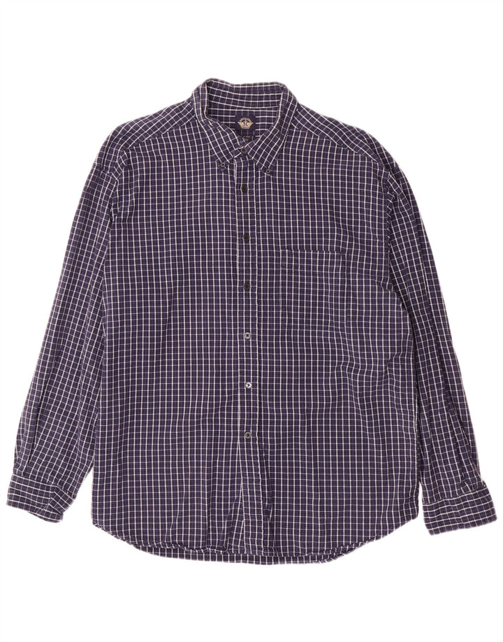 DOCKERS Camisa de Franela Hombre XL Azul Marino Cuadros Algodón