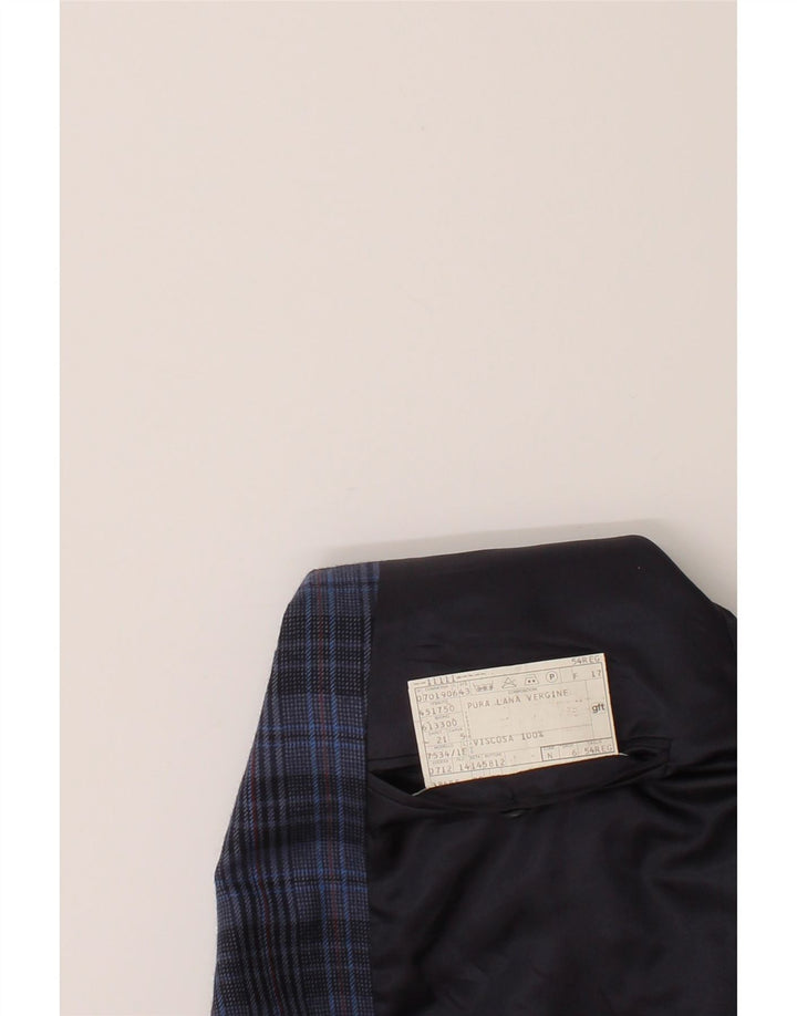 FIRMA Mens 2 Button Blazer Jacket IT 54 2XL Blue Check Wool Vintage FIRMA and Second-Hand FIRMA from Messina Hembry 