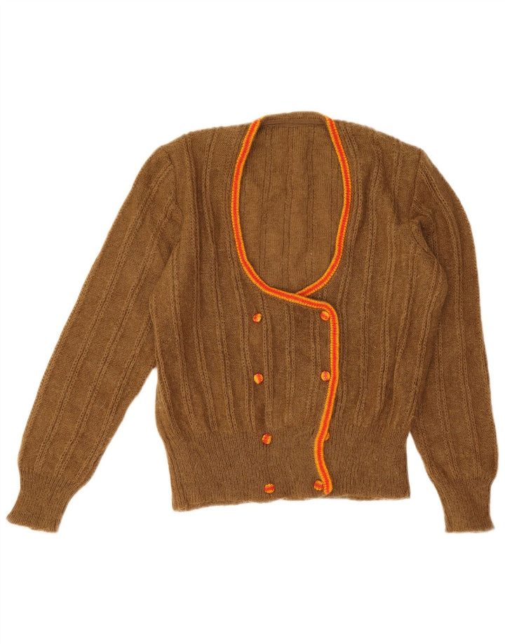 Vintage mujer Cardigan suéter Reino Unido 14 Medio Beige