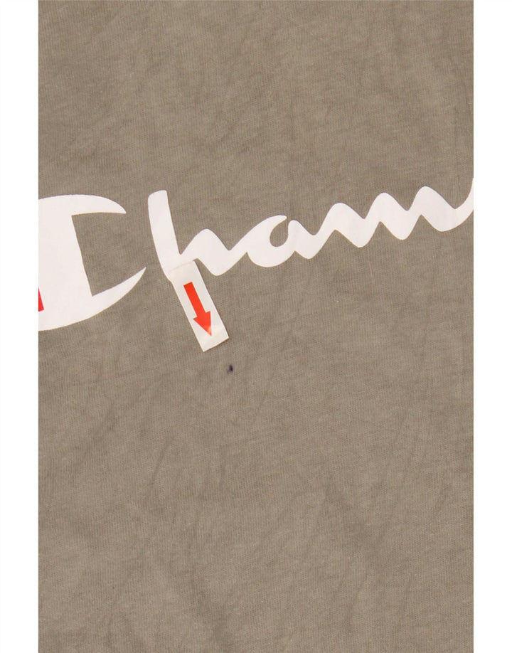 Champion Top Gráfico Con Capucha De Manga Larga Gris Medio