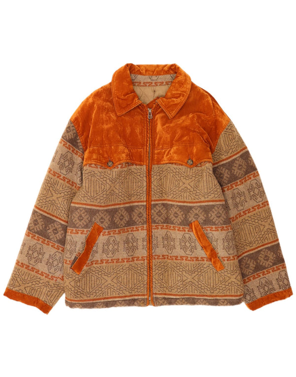 Polbot Chaqueta Bomber para Hombre UK 42 XL Lana Geométrica Beige