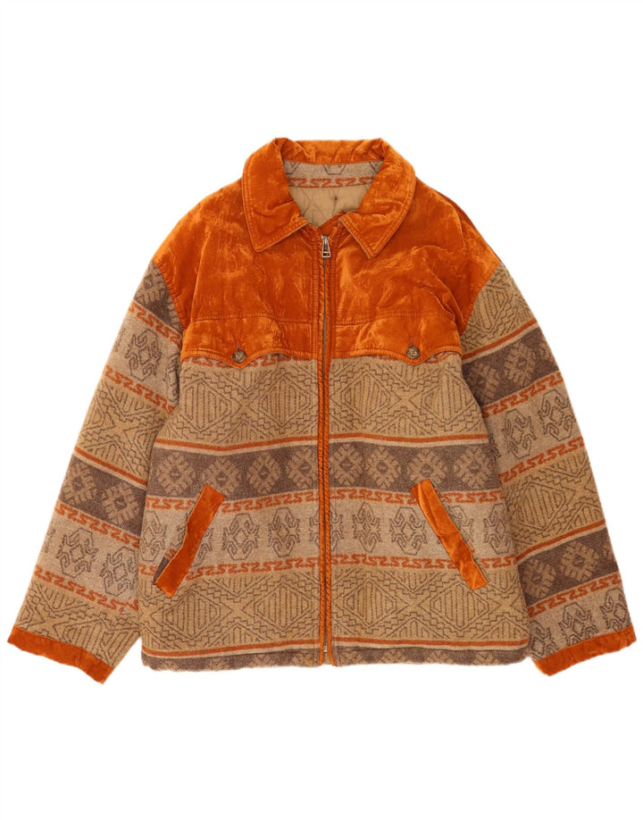 Polbot Chaqueta Bomber para Hombre UK 42 XL Lana Geométrica Beige