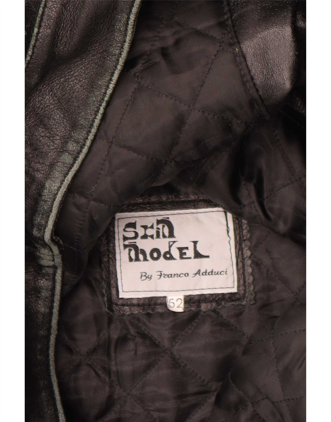 Chaqueta de cuero vintage para hombre IT 52 XL Negro