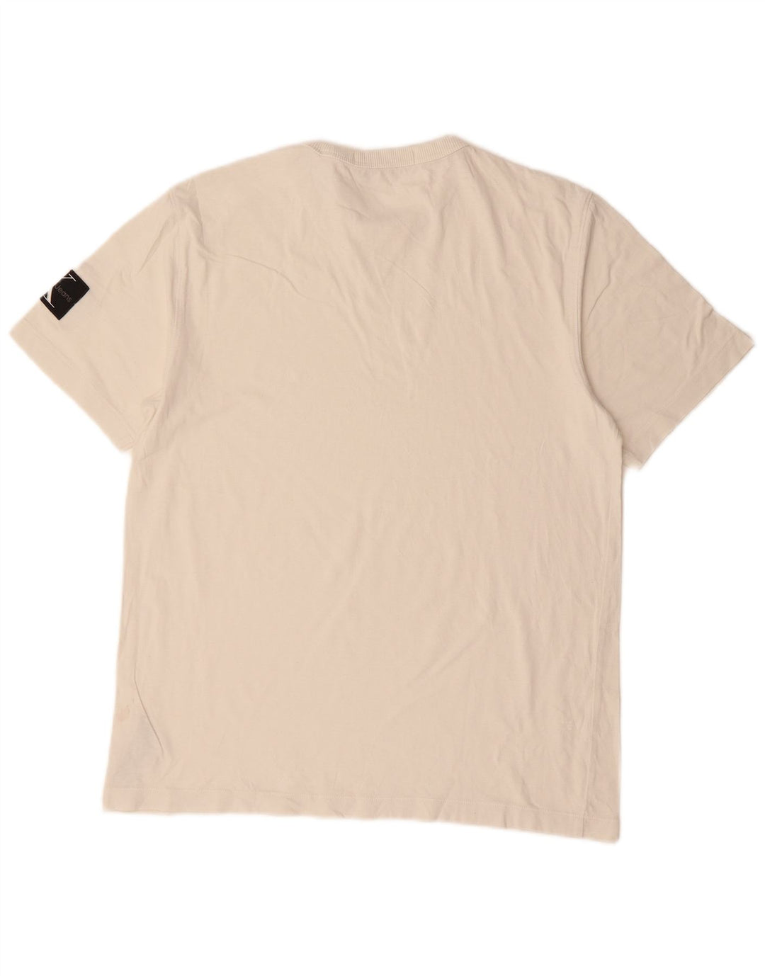 CALVIN KLEIN JEANS Camiseta para hombre Top grande de algodón blanco roto