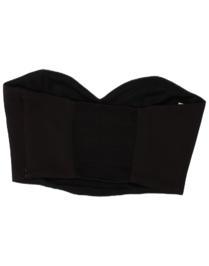 Zara Mujer Crop Corset Top Medio Negro Poliéster