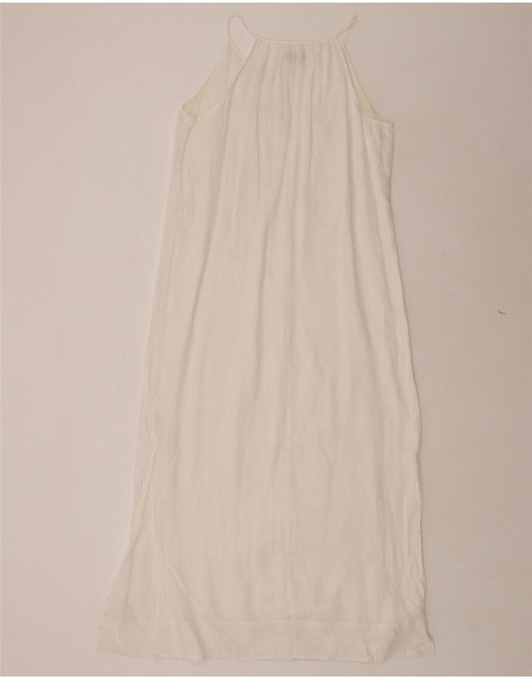 J. CREW Vestido largo sin mangas para mujer UK 10 Small White Linen