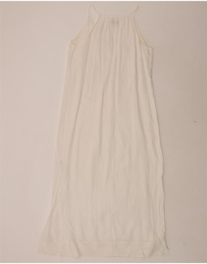 J. CREW Vestido largo sin mangas para mujer UK 10 Small White Linen