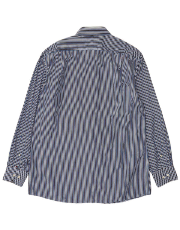 Camisa Tommy Hilfiger para hombre talla 16 grande azul a rayas