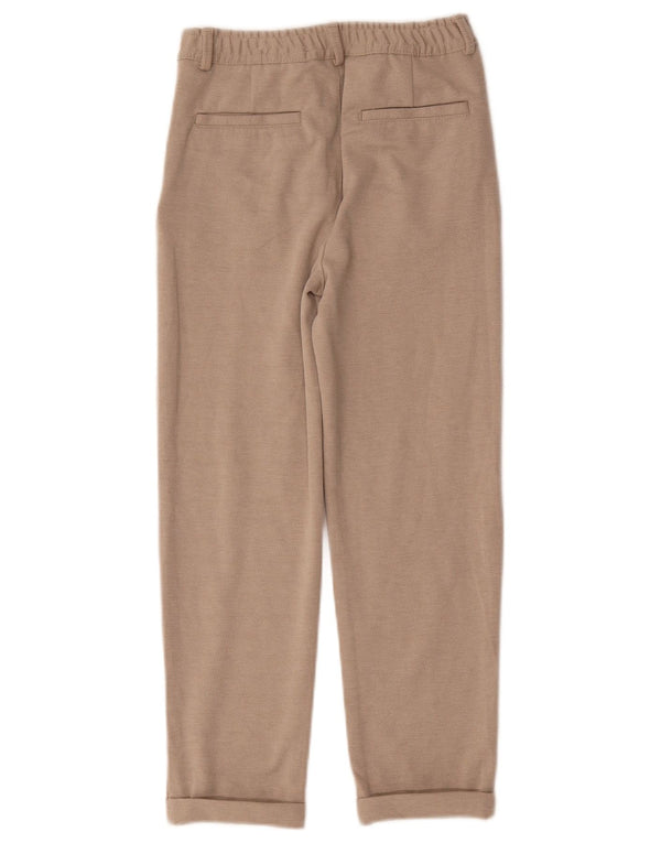 Zara Pantalón chino con pinzas para niños 9-10 años W26 L23 Poliéster beige