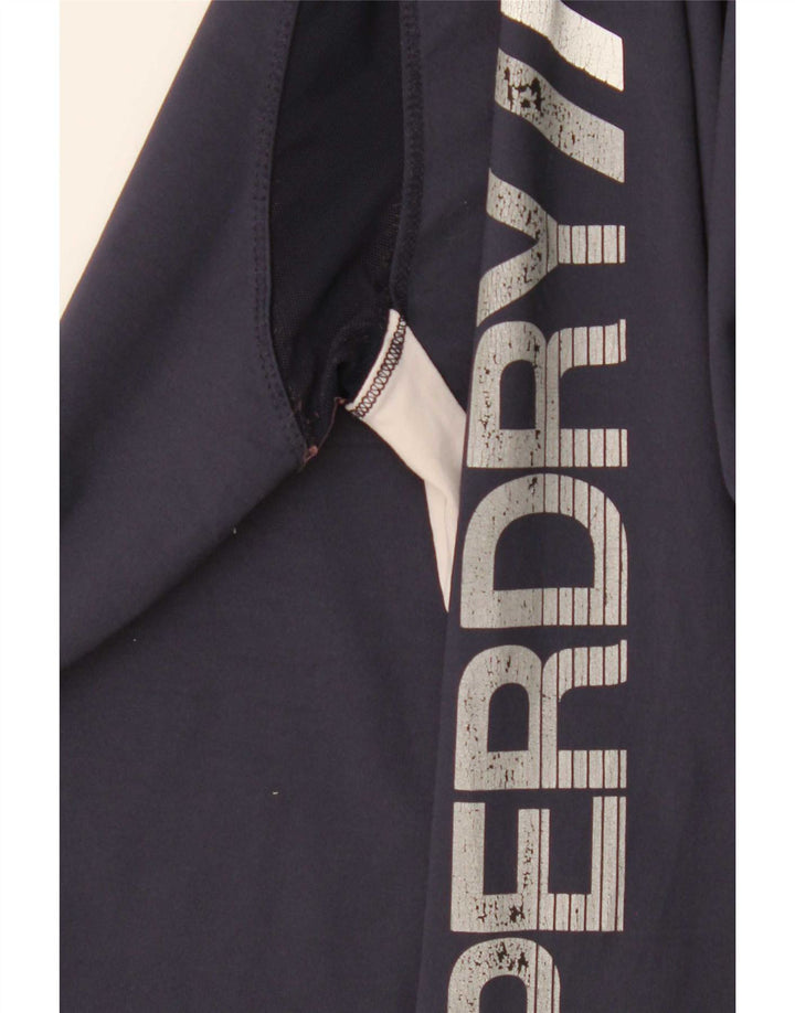 Superdry Top gráfico de manga larga para mujer, UK 42, color azul marino mediano, color block
