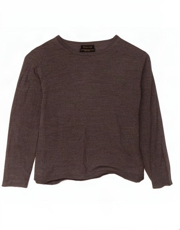 Massimo Dutti Jersey Niña Cuello Barco 7-8 Años Lana Gris