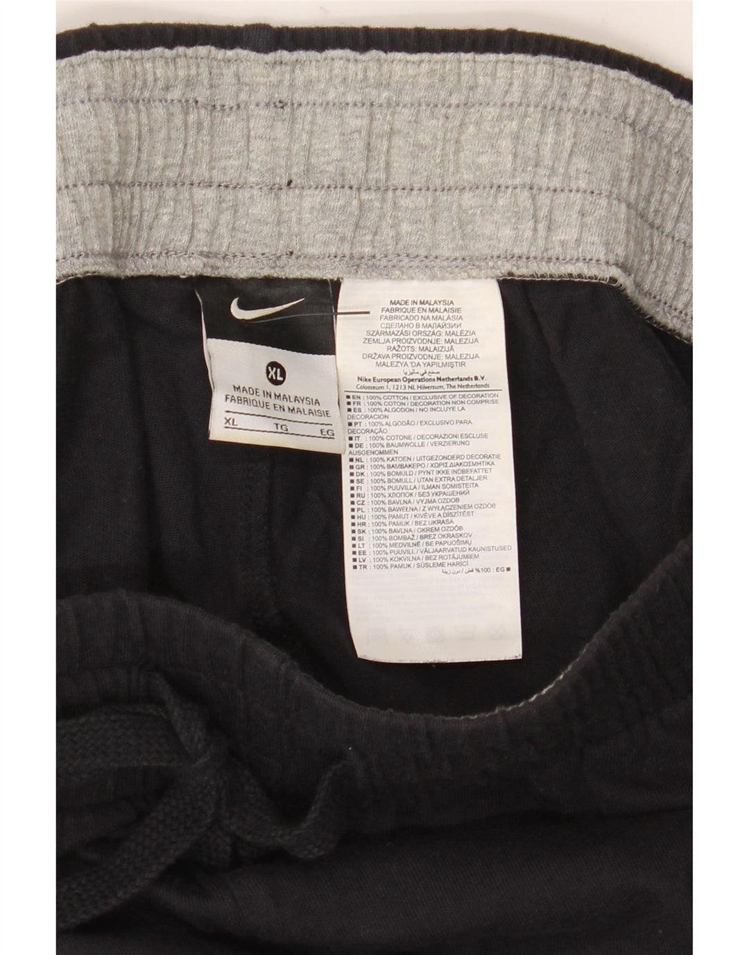 Nike Pantalones cortos deportivos para hombre XL Algodón negro