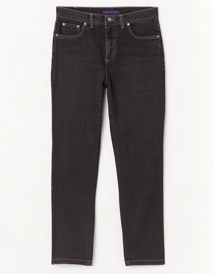Trussardi Jeans Mujer Recto W26 L28 Gris Algodón