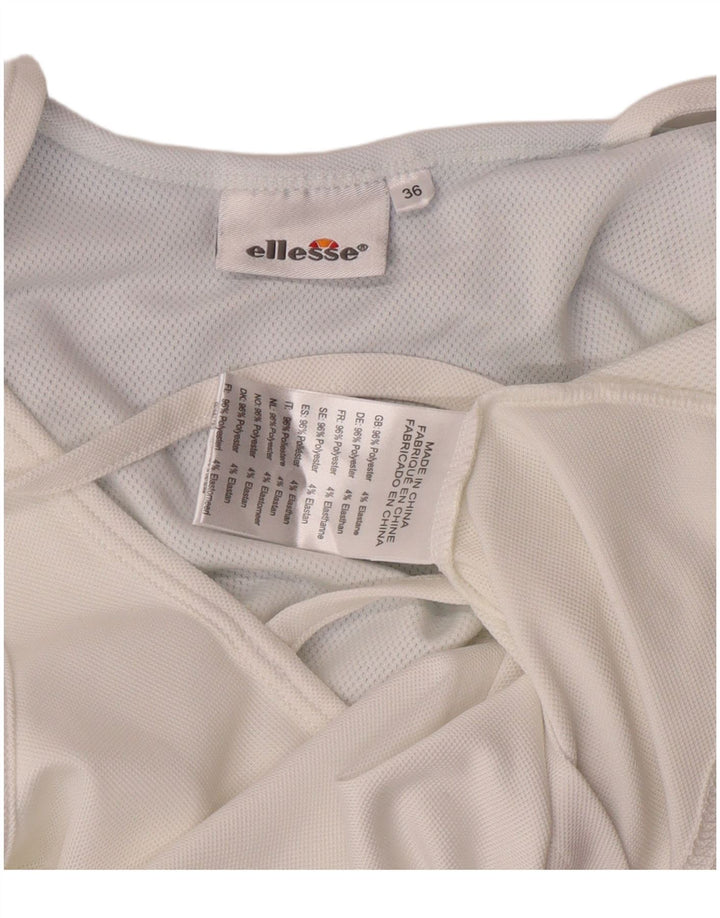 Ellesse Top corto para mujer EU 36 Small Blanco Colorblock Poliéster