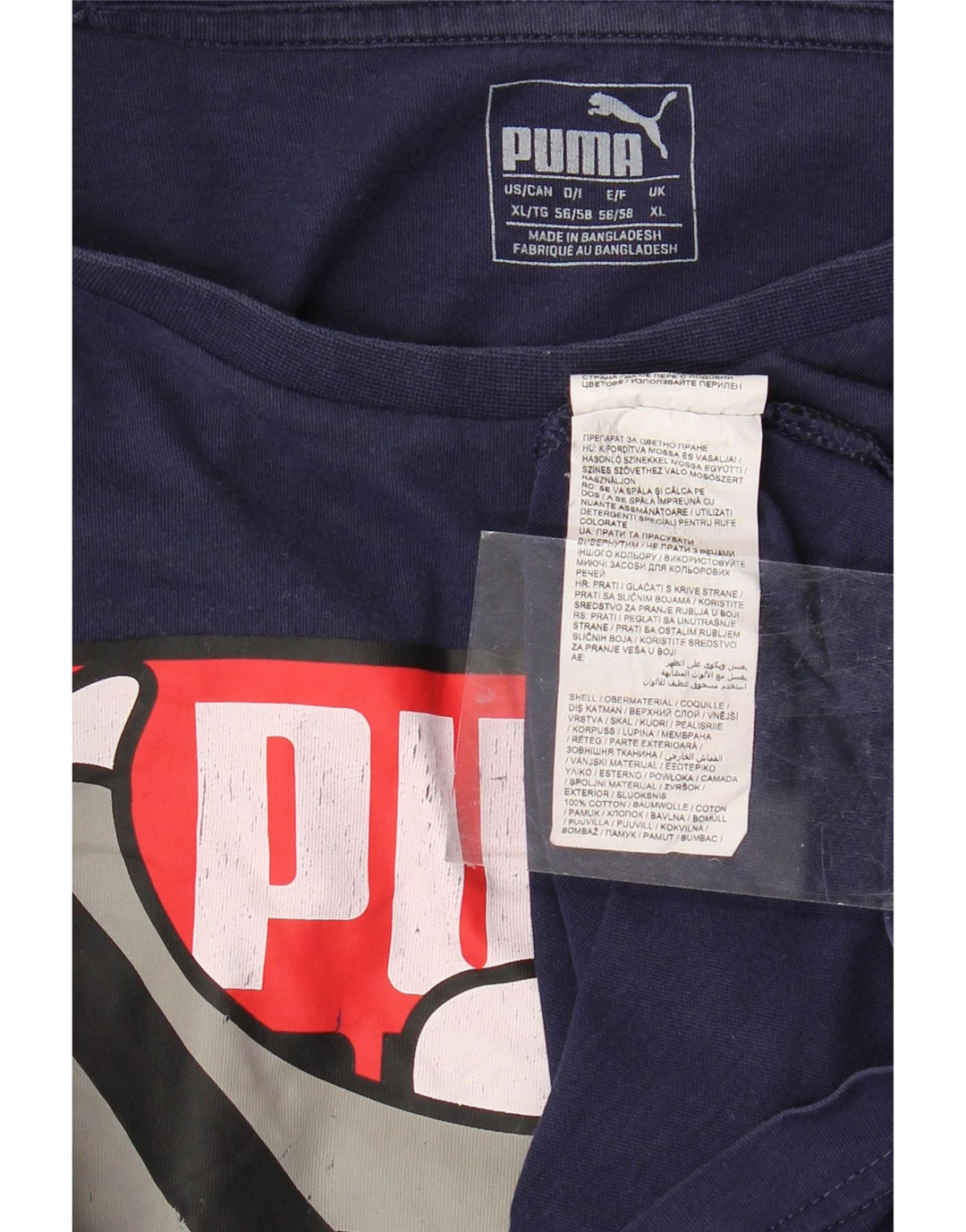 PUMA Camiseta gráfica para hombre Top XL Algodón azul marino