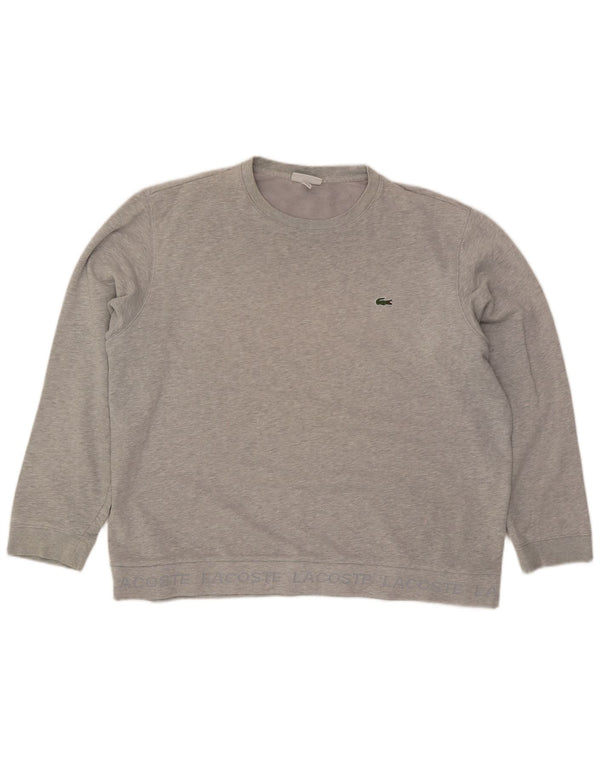 Lacoste - Sudadera para hombre, talla 8, 3XL, algodón moteado gris
